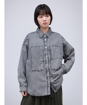 中綿キルティングデニムシャツジャケット