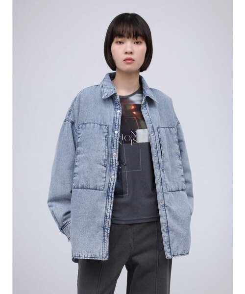 中綿キルティングデニムシャツジャケット｜メドックの通販｜&mall