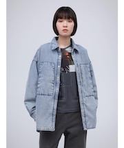 中綿キルティングデニムシャツジャケット