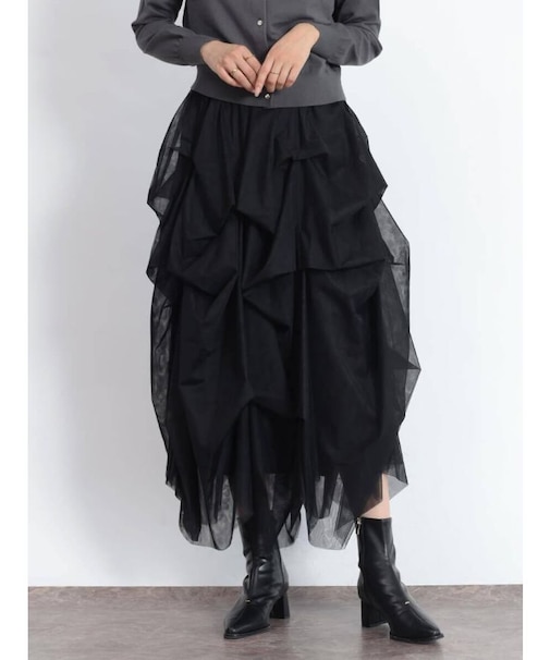 タックワークボリュームチュールスカート