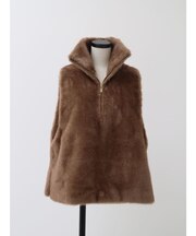 ハーフジップファーベスト