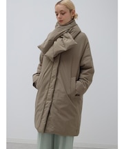 マフラー付きダウンロングコート