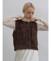 ラメニットショートベスト