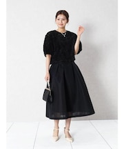 フリンジチュールトップス&シアーメッシュスカートセットアイテム