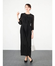 ドットシアースリーブレイヤードオールインワン