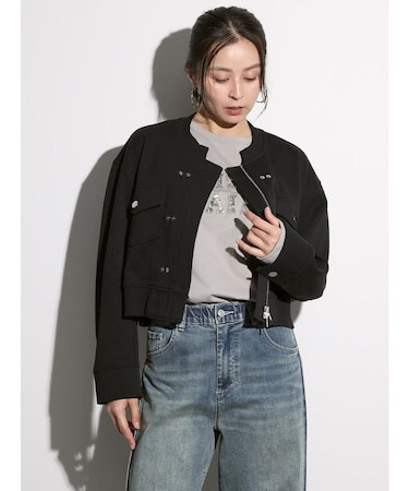 ダブルジップスウェットブルゾン