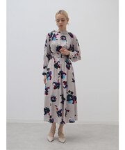 フラワーペイントロングワンピース