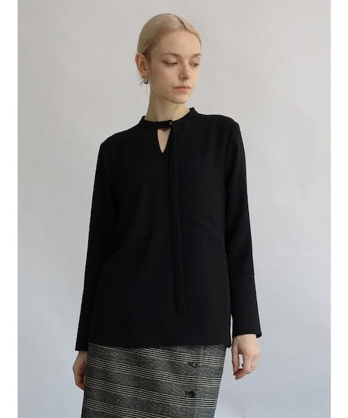 ベーシックバックサテンボウタイブラウス