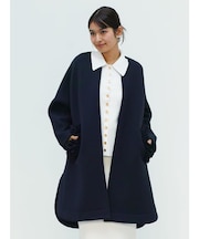 フリルポケットノーカラーコート