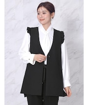 ノーカラー3WAYフリルジレ