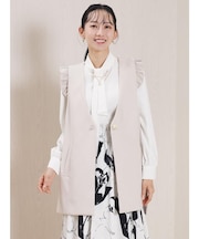 ノーカラー3WAYフリルジレ