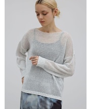 甘編みラメルーズニットPO