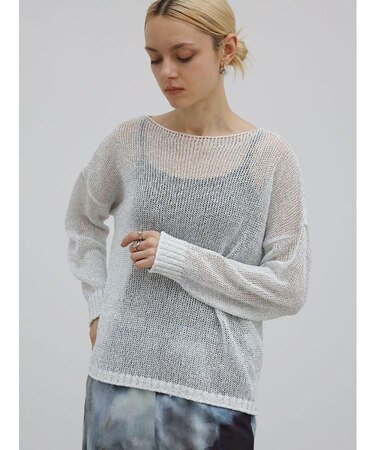 甘編みラメルーズニットPO