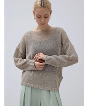 甘編みラメルーズニットPO