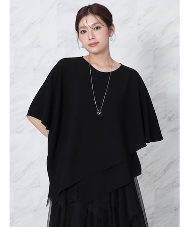 スクエアヘムドレープブラウス