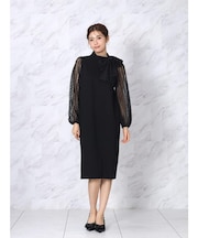 ビッグリボンレーススリーブワンピース