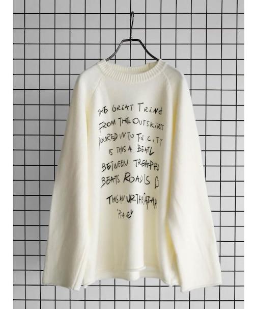 手書きロゴプリントニット