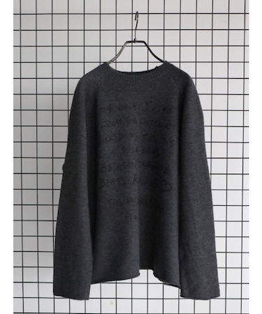 手書きロゴプリントニット