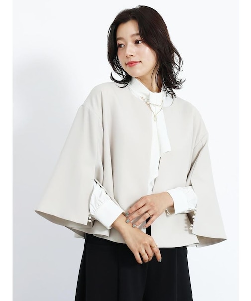 ラインパールスリーブケープジャケット