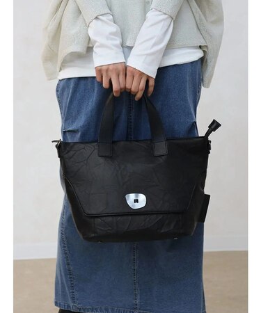 メタルモチーフボタンワッシャートート