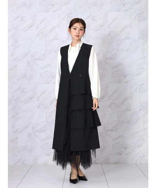 アシメフリルジレワンピ