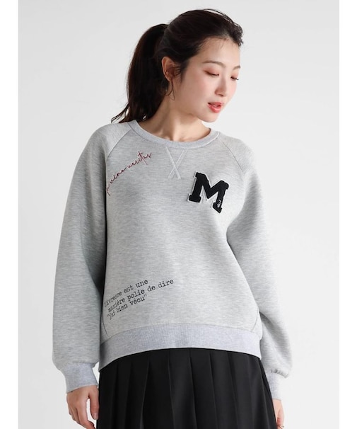 ワッペン＆刺繍スウェットプルオーバー