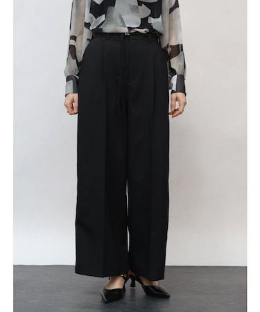 ベルト付プレスワイドパンツ