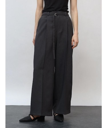 ベルト付プレスワイドパンツ
