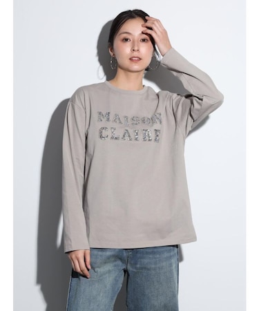 スパンコールロゴロングスリーブカットソー