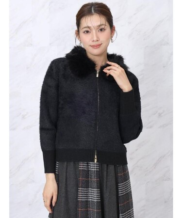 シャギーニットジップブルゾン