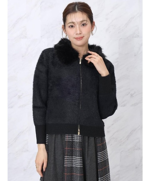 シャギーニットジップブルゾン