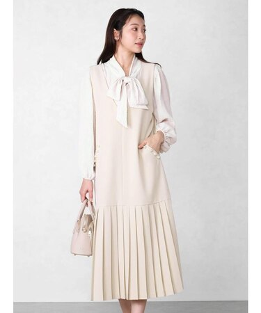 パールポケットプリーツジャンパースカート