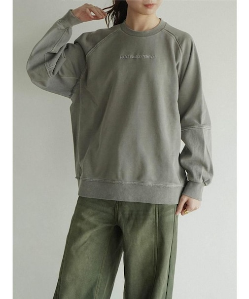 異素材ドッキングロゴスウェット