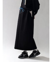 BI-COLOR BONDING SKIRT(GRAY,BLACK)