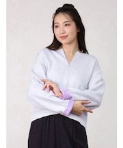 裏配色ジップスウェットライクニット