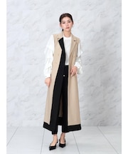 ラウンドヘムバイカラージレワンピ