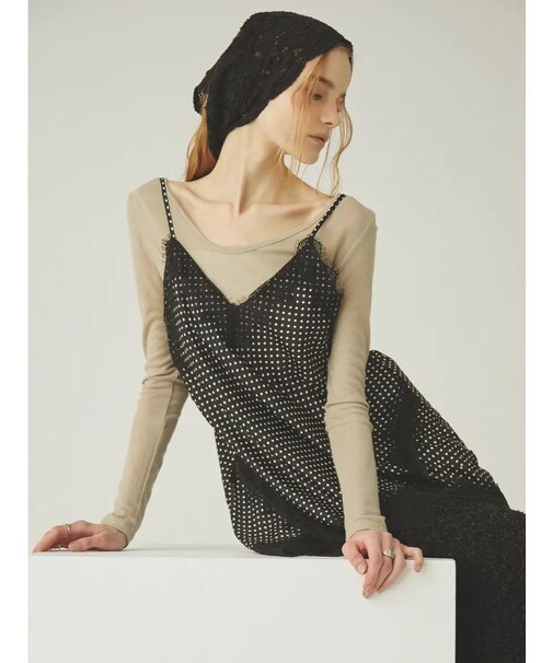 レース切り替えキャミソールトップス