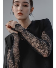 スカラップレースブラウス