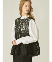 ジャガードティアードブラウス