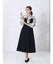 リーフプリントドッキングワンピース