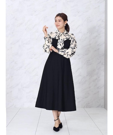 リーフプリントドッキングワンピース