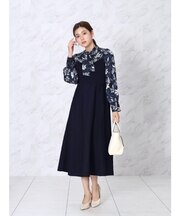 リーフプリントドッキングワンピース