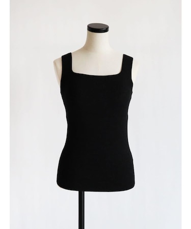 スクエアネックラメニットタンク