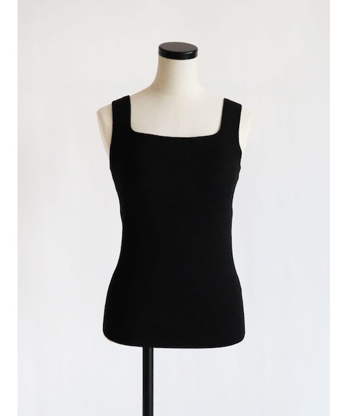 スクエアネックラメニットタンク