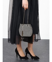 スネークチェーンガラスビジューミニバッグ