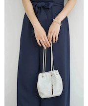 スネークチェーンガラスビジューミニバッグ