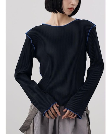 メロウ配色プリーツトップス