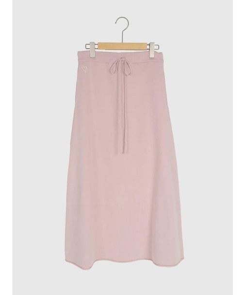 ワンポイント刺繍ニットスカート