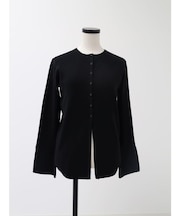 16Gリブ袖スリットニットカーディガン