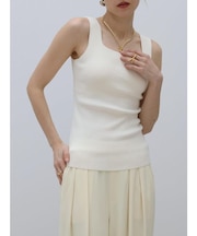 スクエアネックニットタンク